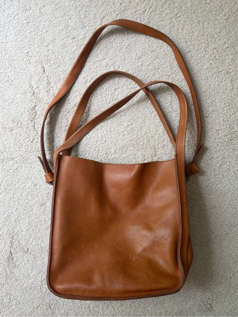Madewell Sydney Cognac Brown Leather Tote